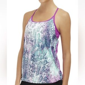 Fabletics Norwalk 2 In 1 Tank Animal Impressions Orchid Purple Size Large